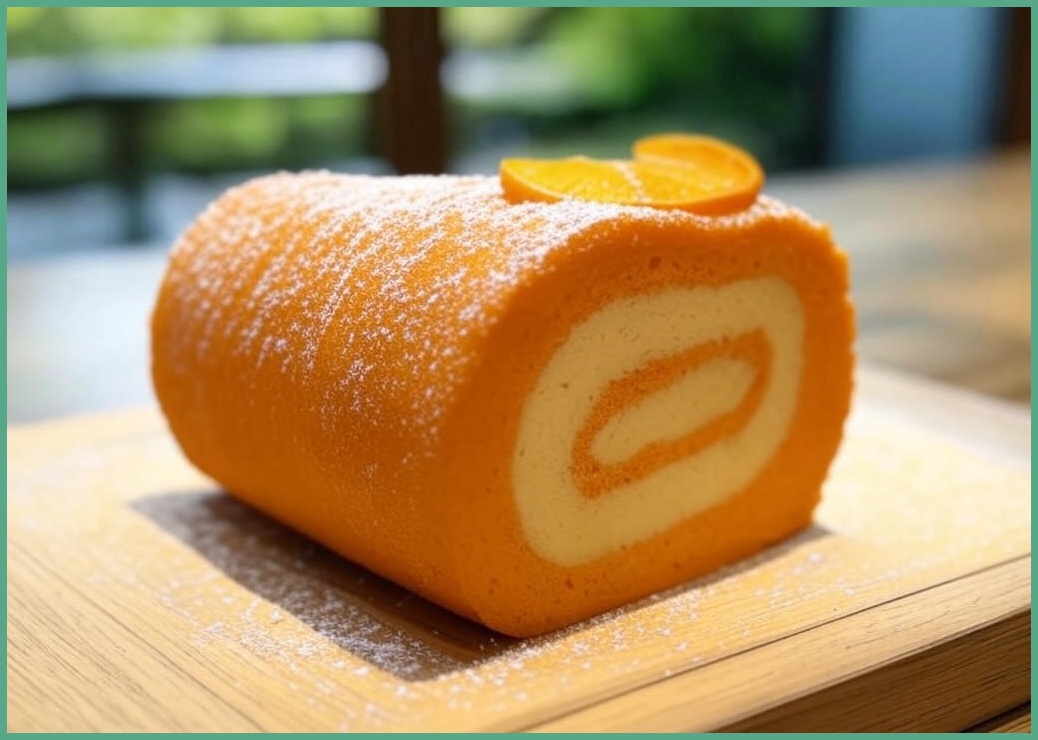 [도쿄롤] 일본 신키네도 수작업 수제 생크림 롤케이크 오렌지 맛 홀사이즈 / 식물성 크림 / 촉촉 부드러운 명품 디저트, 1개, 350g